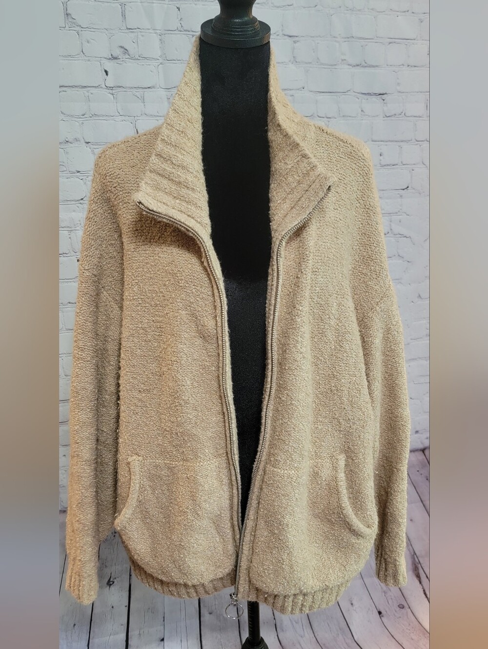 Old Navy Tan Zip Jacket/Sweater